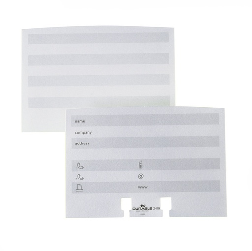 [OUT-241902] Indexkaarten Durable voor adresgegevenssysteem Telindex Flip, Desk & Cubo wit (100) (D241902)