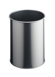 [DUR-330123] Afvalbak Durable metaal rond 15L metaal-zilver