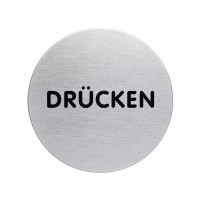 [DUR-490065] Pictogram Durable "PUSH" Ø65mm zilver