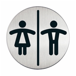 [DUR-492023] Pictogram Durable Dames-/herentoilet Ø83mm zilver