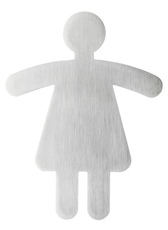 [DUR-495023] Pictogram wc dames Durable 90x120mm metaal-zilver