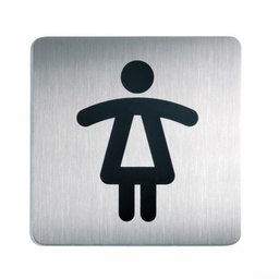 [DUR-495623] Pictogram toilet dames Durable 150x150mm metaal-zilver