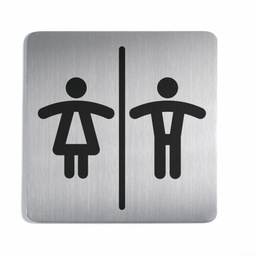 [DUR-495823] Pictogram toilet dames/heren Durable 150x150mm metaal zilver
