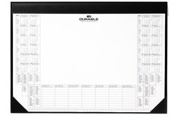 [DUR-729101] Schrijfonderlegger Durable 42x59cm met papierblok +kalender zwart (D729101)