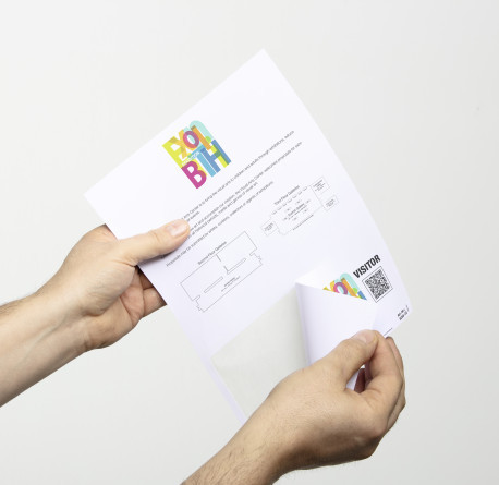 [DUR-825802] Naambadge Durable Visitor Badge 97x86mm met Europerforatie wit (100)