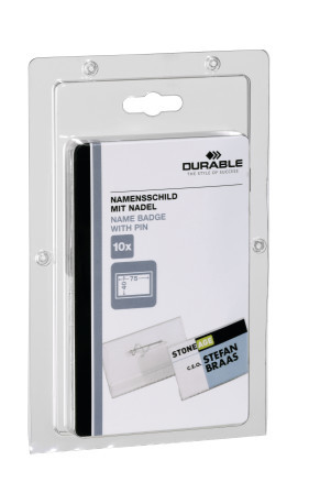 [DUR-860819] Naambadge met golfspeld Durable 40x75mm retailverpakking transparant (10)