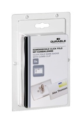 [DUR-869319] Naambadge CLICK FOLD met combiklem PP Durable 54x90mm retailverpakking transparant (5)