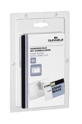 [DUR-869419] Naambadge met combiklem Durable 40x75mm retailverpakking transparant (5)