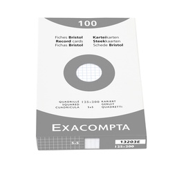 [EXA-13203E] Steekkaart Exacompta 125x200 geruit wit (100)