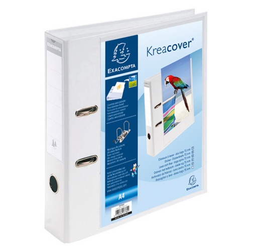 [EXA-53789E] Panorama ordner Exacompta Kreacover Prem'Touch PVC A4 rug 70mm 1 insteekvak wit