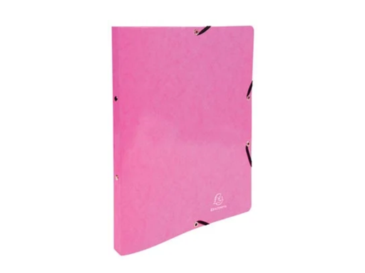[EXA-54894E] Ringmap Exacompta Iderama karton A4 2 O-ringen 15mm rug 20mm met elastiek roze