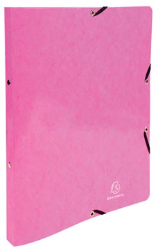 [EXA-54894E] Ringmap Exacompta Iderama karton A4 2 O-ringen 15mm rug 20mm met elastiek roze