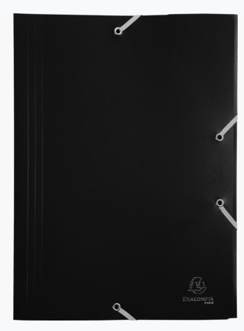 [EXA-55901E] Elastomap Exacompta PP met 3 kleppen A4 zwart