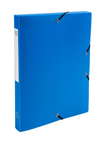 [EXA-59612E] Elastobox Exacompta PP A4 rug 25mm blauw