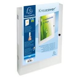 [EXA-59988E] Klasseerdoos met drukknop Exacompta Kreacover Chromaline PP A4 40mm transparant