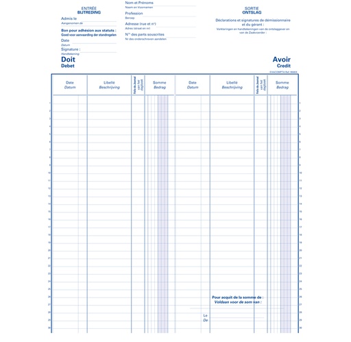 [EXA-9500X] Aandeelhouder Exacompta karton 24x32cm 80blad CV