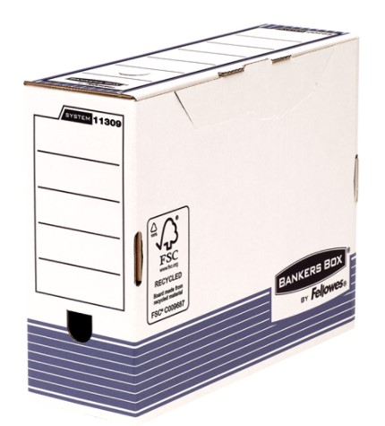 [FEL-1130902] Archiefdoos Fellowes Bankers Box System A4+ 253x345mm rug 100mm (10)