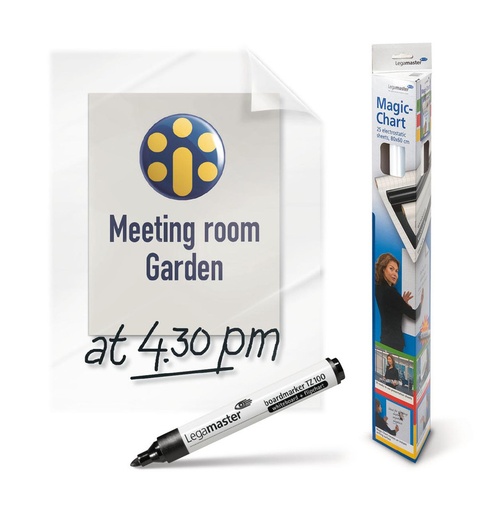 [LM-159300] Clearboardfolie Legamaster Magic-Chart 60x80cm 25vel blanco transparant
