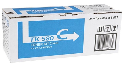 [KYO-TK580C] Toner Kyocera Color Laser TK-580 ECOSYS P6021cdn 2.800 pag. CY