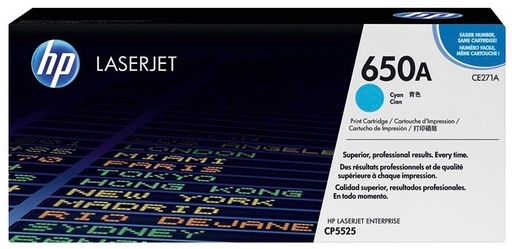 [HP-HPCE271A] Toner HP Color Laser 650A Color LaserJet Enterprise CP5525dn 15.000 pag. CY
