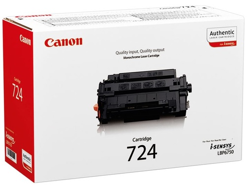 [CAN-724BK] Toner Canon Mono Laser 724 i-SENSYS LBP6750dn 6.000 pag. BK