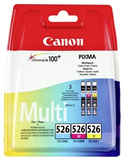 [CAN-CLI-526VALUE] Cartridge Canon Inkjet CLI-526 RAINBOWPACK C/M/Y (4541B018)
