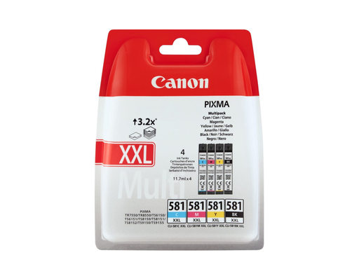 [CAN-CLI-581XXLMULTI] Cartridge Canon Inkjet CLI-581XXL PIXMA TR7550 VALUE PACK BK/C/M/Y