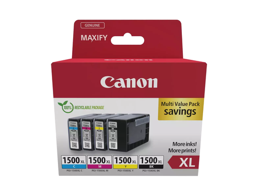[CAN-PGI-1500XLVALBP] Cartridge Canon Inkjet PGI-1500XL MAXIFY VALUE PACK BK/C/Y/M