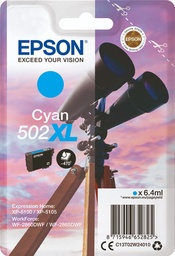 [EPS-C13T02W24010] Cartridge Epson Inkjet 502XL WorkForce WF-2860 470 pag. CY