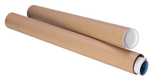 [VER-KOKER08] Verzendkoker Ø60mmx45cm bruin incl deksels (20)