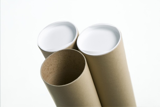 [VER-KOKER12] Verzendkoker Ø60mmx93cm bruin incl deksels (5)