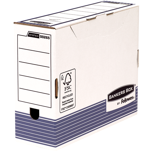 [TIM-0026501] Archiefdoos Fellowes Bankers Box System 260x315mm rug 100mm blauw