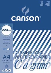 [TIM-0027135] Tekenblok Canson "C" à grain 21x29,7cm 224gr wit 20 vel