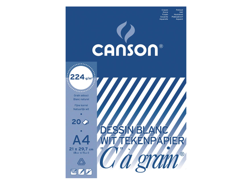 [TIM-0027135] Tekenblok Canson "C" à grain 21x29,7cm 224gr wit 20vel
