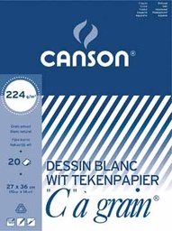 [TIM-0027137] Tekenblok Canson "C" à grain 27x36cm 224gr wit 20 vel