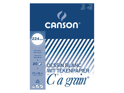 [TIM-0027137] Tekenblok Canson "C" à grain 27x36cm 224gr wit 20vel