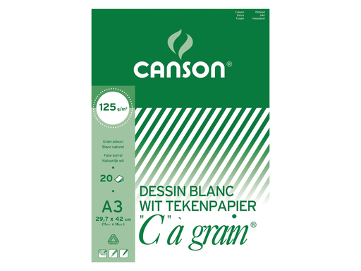 [TIM-0027141] Tekenblok Canson "C" à grain 29,7x42cm 125gr wit 20vel
