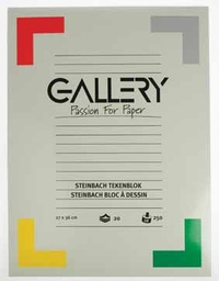 [TIM-01340] Tekenblok Gallery steinbach 27x36cm 250gr wit 20 vel