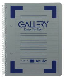 [TIM-01613] Spiraalschrift Gallery traditional PP A5 gelijnd afscheurbaar 160blz assorti