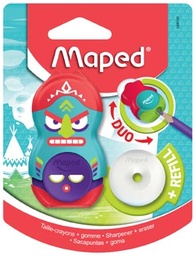 [TIM-049130] Duo Maped Totem slijper en gum in 1 inclusief 1 navulling assorti blister