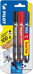 [TIM-0501756] Permanent marker Pilot 100 fijne ronde punt 4,5mm assorti 2+1 gratis