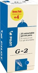 [TIM-0516439] Gelroller Pilot G-2 fijn blauw voordeelpack 16+4 gratis