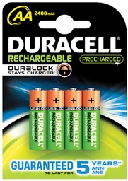 [TIM-057043] Batterij Duracell  Precharged oplaadbaar AA (4)