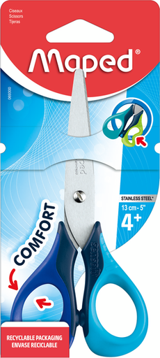[TIM-069300] Schaar Maped Sensoft afgeronde punt voor rechtshandigen 13cm assorti
