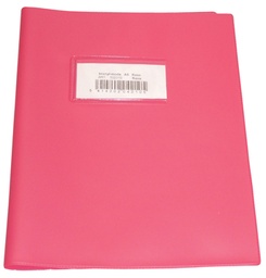 [TIM-102010R] Schriftomslag Bronyl PVC 16,5x21cm 350 micron met venster en dubbelzijdig bedrukt etiket roze