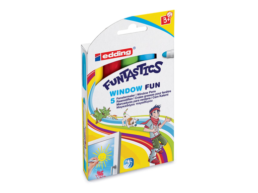 [TIM-1038000] Marker Edding 16 Funtastics Window Fun ronde punt 2-6mm assorti (5)