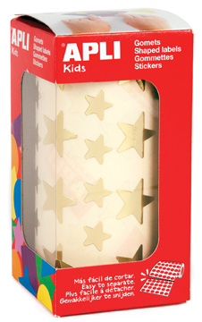 [TIM-11116] Etiketten Apli kids ster op rol goud (2360)