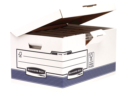 [TIM-1141501] Archiefcontainer Fellowes Bankers Box System Flip Top Maxi 37,8x54,5x29,3cm blauw