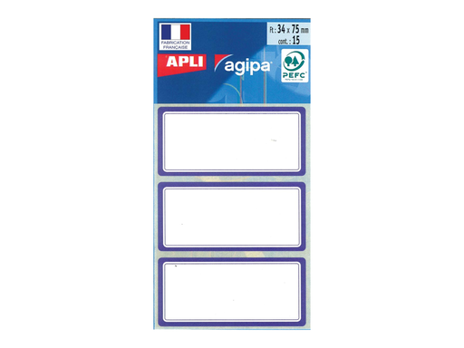 [TIM-11951] Schooletiket Apli 75x34mm blauwe rand (24)