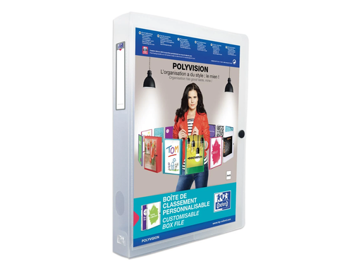 [TIM-1200142] Klasseerdoos met drukknop Elba Polyvision PP A4 4cm transparant